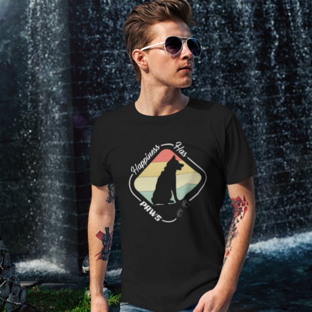 T-shirt Le bonheur a des pattes design (Créateur téléchargé)
