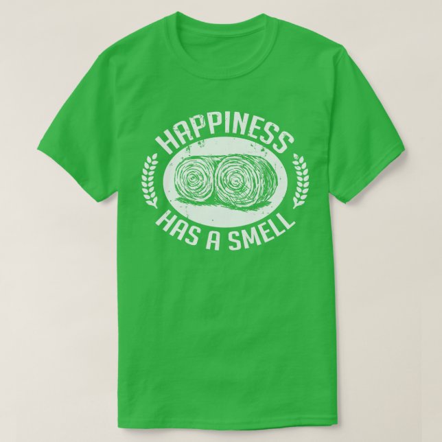 T-shirt LE BONHEUR A UNE ODEUR blanche (Design devant)