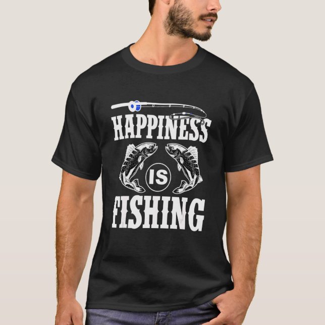 T-shirt Le bonheur, c'est la pêche  Pêche (Devant)