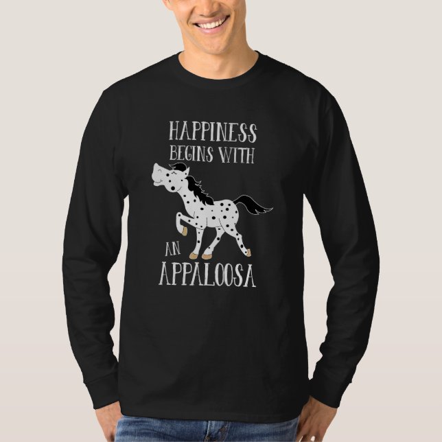 T-shirt Le bonheur commence avec le cheval tacheté léopard (Devant)