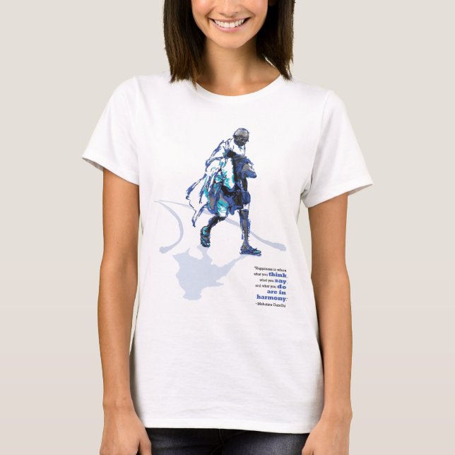 T-shirt Le bonheur de Gandhi (1) (Devant)
