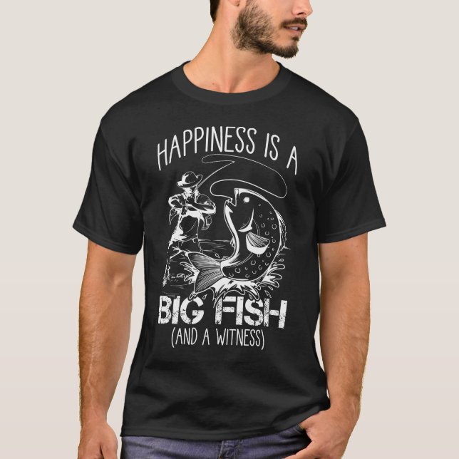 T-shirt Le bonheur de la pêche Témoin d'un pêcheur aimant  (Devant)