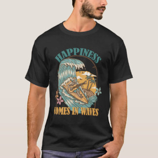 T-shirt Le Bonheur Des Squelettes Vient En Vagues Surf Été