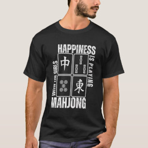 T-shirt Le Bonheur Drôle Joue Mahjong Retro Vintage