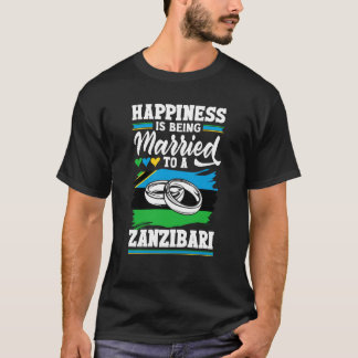 T-shirt Le Bonheur Du Drapeau De Zanzibar Est Marié À Un Z