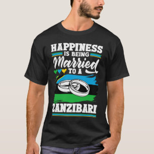 T-shirt Le Bonheur Du Drapeau De Zanzibar Est Marié À Un Z