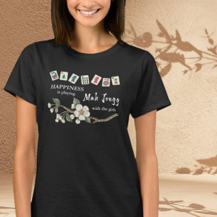 T-shirt Le bonheur est de jouer Mah Jongg avec les filles