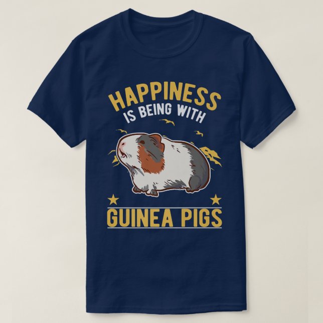 T-shirt Le bonheur est d'être avec Guinea Pigs Premium (Design devant)