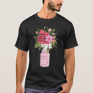 T-shirt Le Bonheur Est D'Être Soeur Fleur Art Vase Floral