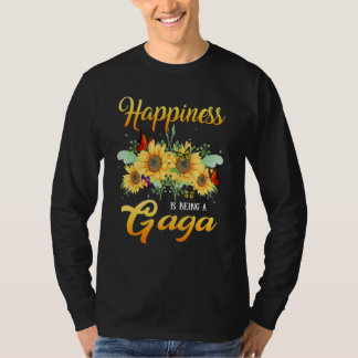 T-shirt Le Bonheur Est D'Être Un Papillon Gaga Tournesols