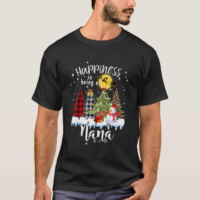 T-shirt Le Bonheur Est D'Être Une Grand-Mère De Noël Nana (Devant)