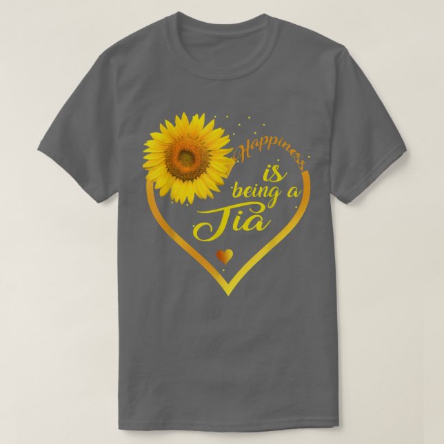 T-shirt Le bonheur est d'être une grand-mère Tia amoureuse (Design devant)