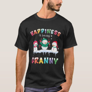 T-shirt Le Bonheur Est D'Être Une Granny Funny Snowman Win