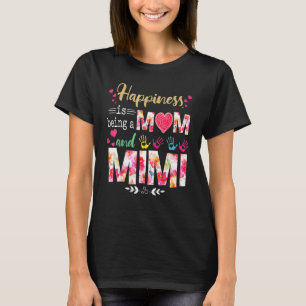 T-shirt Le bonheur est d'être une maman et Mimi Flower Mèr
