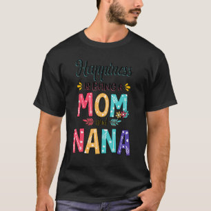T-shirt Le bonheur est d'être une maman et Nana Floral mèr