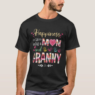 T-shirt Le Bonheur Est D'Être Une Mère Et Une Fleur Granny