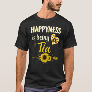 T-shirt Le Bonheur Est D'Être Une Mère Tia Sunflower Grand