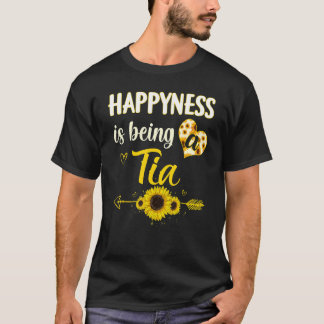 T-shirt Le Bonheur Est D'Être Une Mère Tia Sunflower Grand