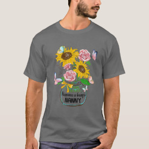 T-shirt Le Bonheur Est Être Nanny Vie Fleur Art Mères D