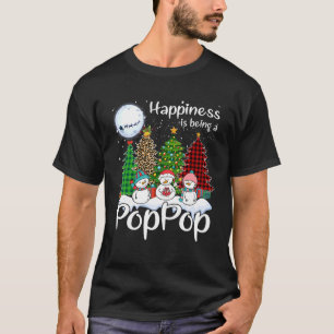 T-shirt Le Bonheur Est Être Poppop Arbre De Noël Leopard