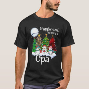 T-shirt Le Bonheur Est Être Un Opa Christmas Tree Leopard