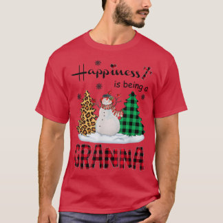 T-shirt Le bonheur est Granna Snowman Joyeux Noël