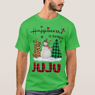 T-shirt Le bonheur est Juju Snowman Joyeux Noël tr