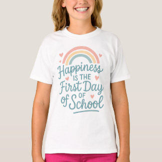 T-shirt Le bonheur est le premier jour d'école – Pluie pas
