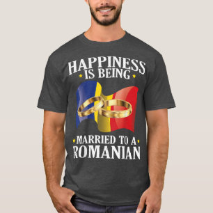 T-shirt Le Bonheur Est Marié À Un Mari Roumain W