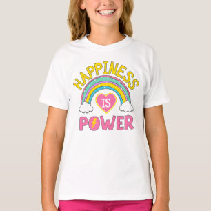 T-shirt Le bonheur est Power Rainbow