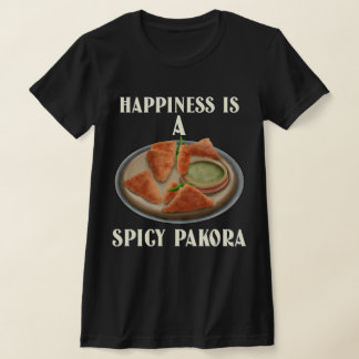 T-shirt Le bonheur est un amateur de curry de pakora épicé