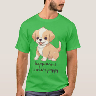 T-shirt Le bonheur est un chiot chaud Citation garçon