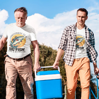 T-shirt Le bonheur est un gros poisson et la pêche témoin