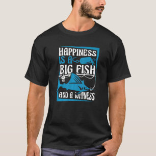 T-shirt Le Bonheur Est Un Gros Poisson Et Un Témoin Océan 