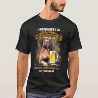 T-shirt Le Bonheur Est Un Vieux Homme Avec La Bière Rhodes