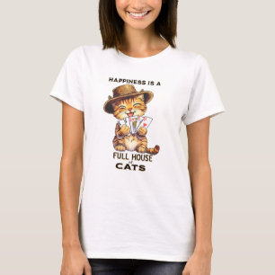 T-shirt LE BONHEUR EST UNE MAISON COMPLÈTE DE CATS Cat Pok