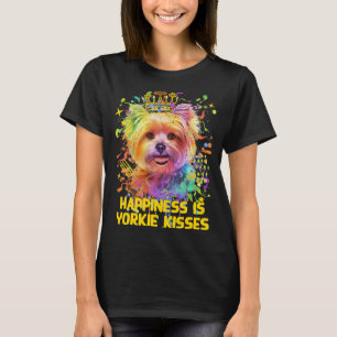 T-shirt Le Bonheur Est Yorkie Kisses Yorkshire Terrier Chi