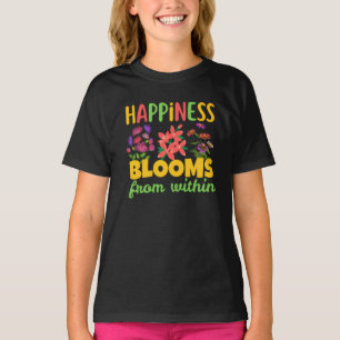 T-shirt Le bonheur fleurit de l'intérieur Printemps du bon
