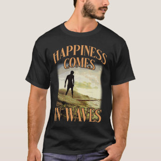 T-shirt Le Bonheur Vient Dans Les Vagues Vibes Vacances Hu