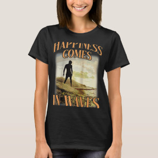 T-shirt Le Bonheur Vient Dans Les Vagues Vibes Vacances Hu