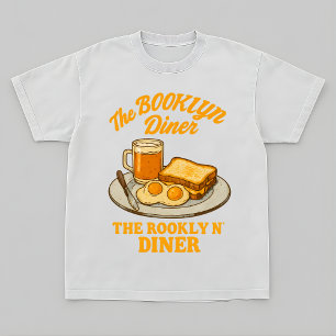 T-shirt Le Bootleg du Petit Déjeuner Rétro du Booklyn Dine