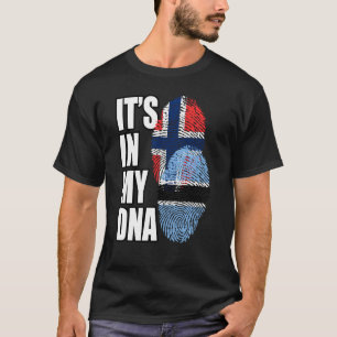 T-shirt Le Botswan Et La Norvège Mélangent Drapeau Adn Pat