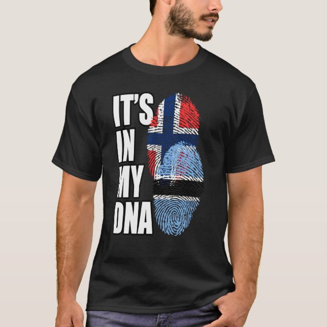 T-shirt Le Botswan Et La Norvège Mélangent Drapeau Adn Pat (Devant)