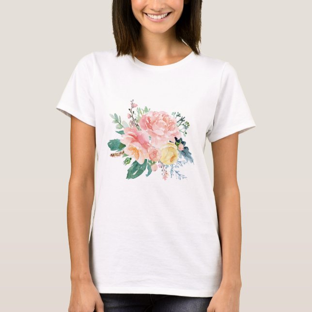 T-shirt Le Bouquet de Peony (Devant)