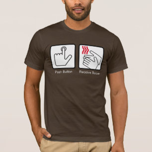 T-shirt Le bouton poussoir, reçoivent le lard -