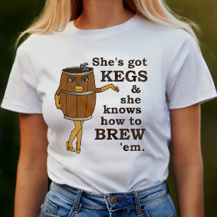 T-shirt Le brasseur drôle de bière met la femme en tonne