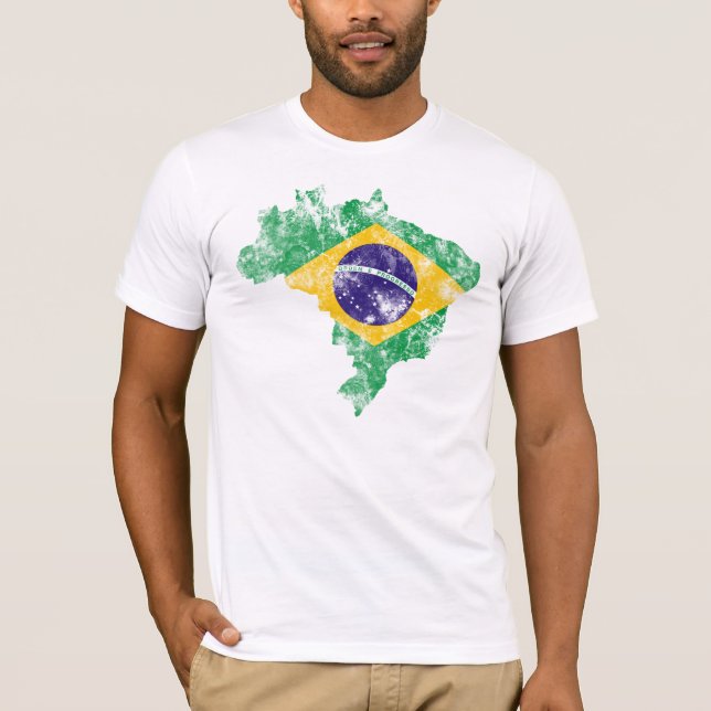 T-shirt Le Brésil a affligé le drapeau (Devant)