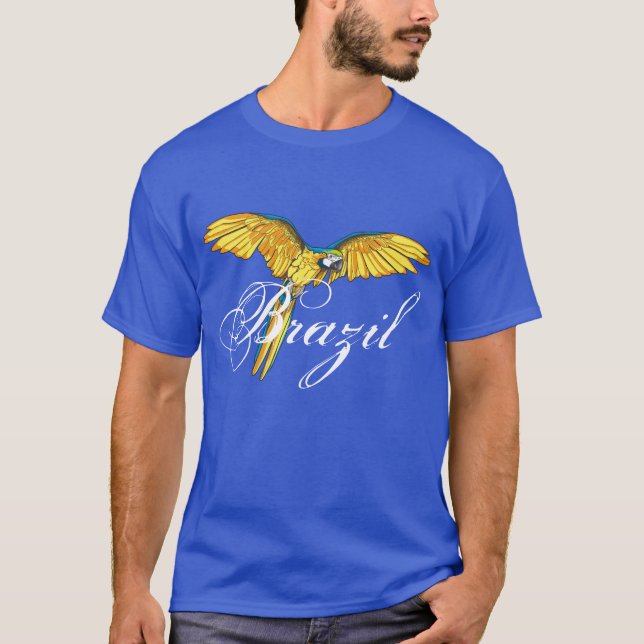 T-shirt Le Brésil avec le perroquet (Devant)