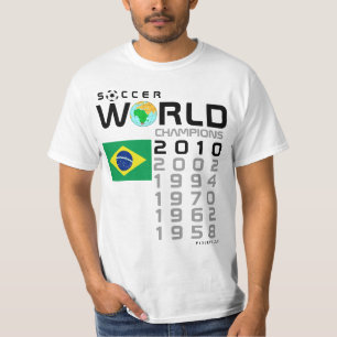 T-shirt Le Brésil coupe du monde de 5 fois soutient le