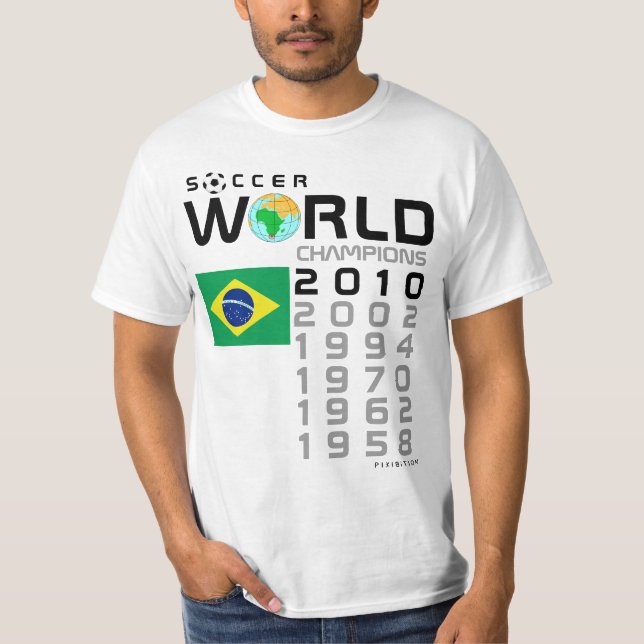 T-shirt Le Brésil coupe du monde de 5 fois soutient le (Devant)